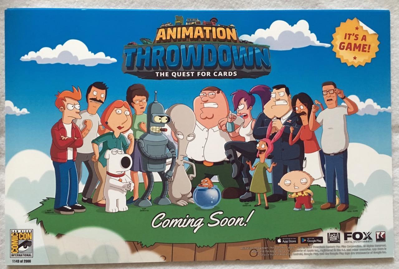 ANIMATION THROWDOWN 11×17 Original Promo TV Game Poster SDCC 2016 XXXX/2000 Fox