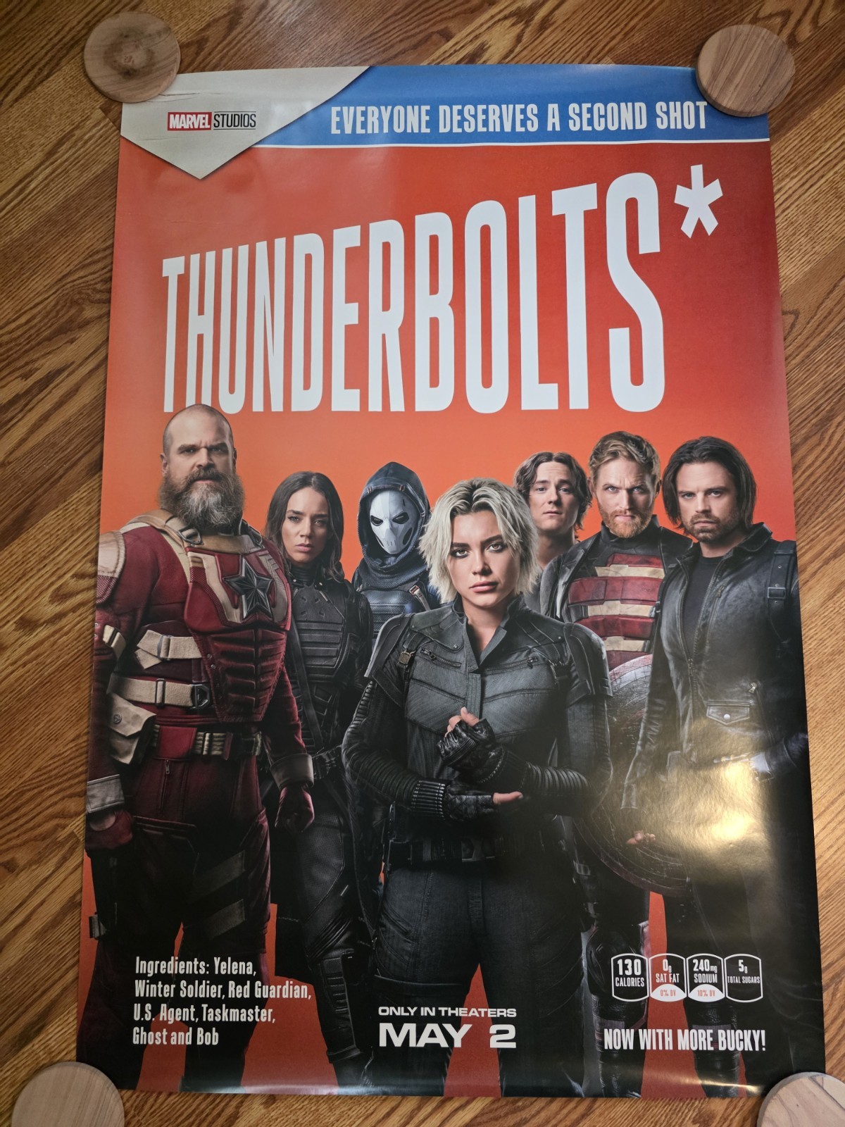 Marvel Thunderbolts Movie Poster 27×40 Double Sided Free Shipping! Cereal Box