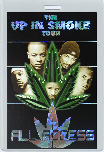 Up In Smoke 2000 Tour Laminated Backstage Pass Dr Dre Snoop Dogg EMINEM Ice Cube