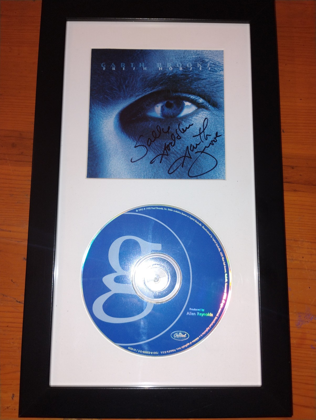 Garth Brooks Autographed Framed CD Presonalized Sally God Bless Vintage