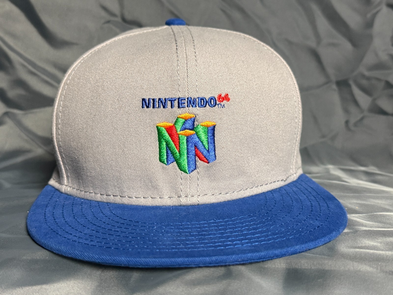 Nintendo 64 RARE Gray w/ Blue Snapback Hat 2017 RN 115665 MINT