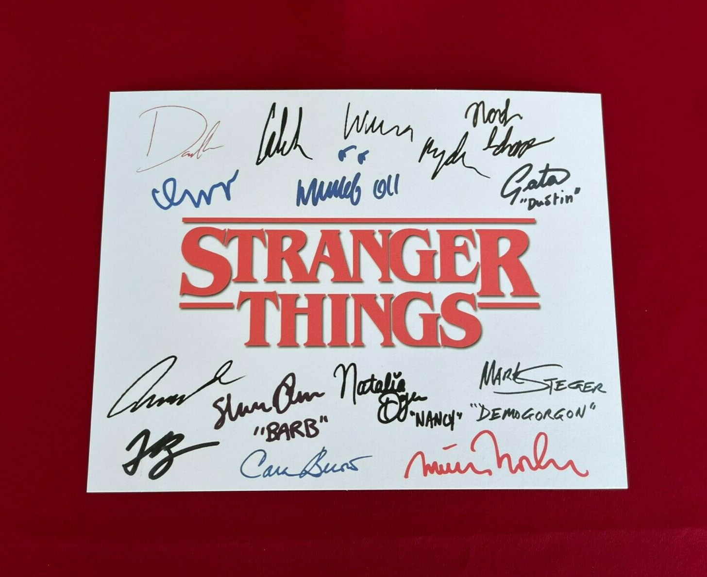 Stranger Things Title Card Cast-Signed- 8.5×11- Autograph Reprints