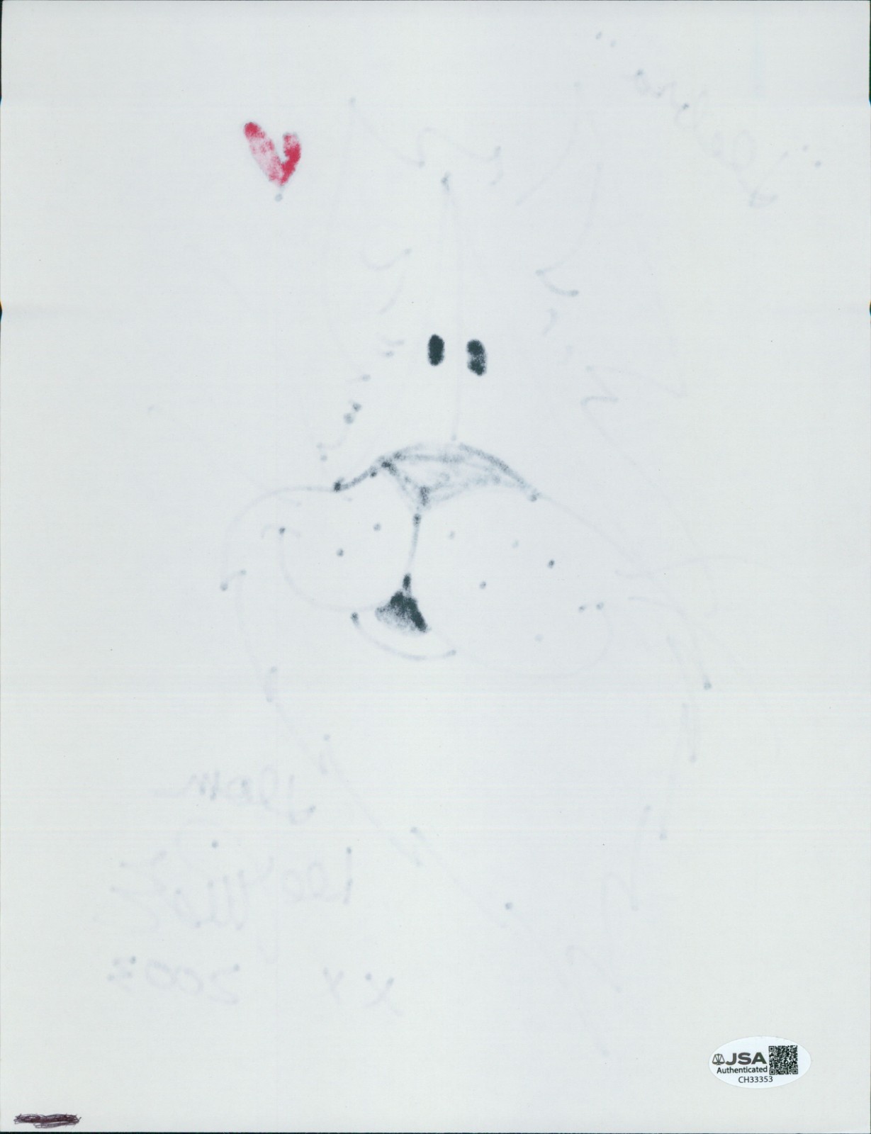 Dom DeLuise Actor Signed 8.5×11 Hand Drawn Sketch Cardstock JSA Authenticated