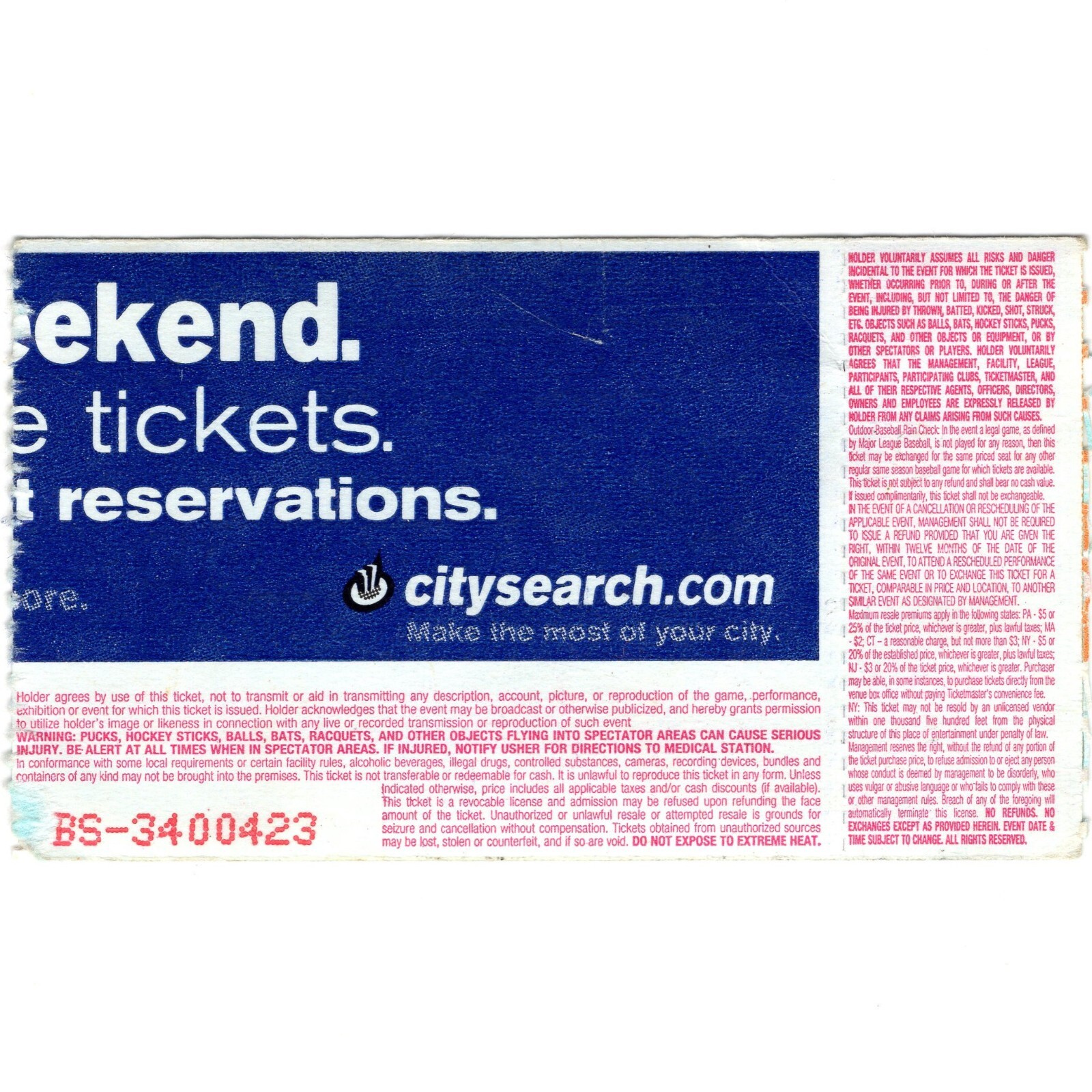 POISON WINGER CINDERELLA FASTER PUSSYCAT Concert Ticket Stub 2002 MANCHESTER NH