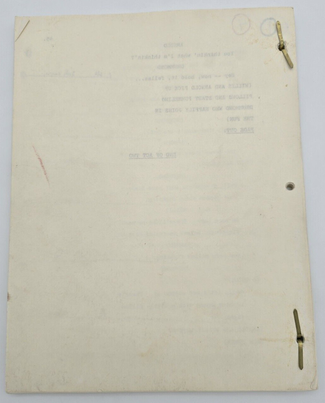 DIFF’RENT STROKES / Sandy Veith 1978 TV Script, Conrad Bain “The Fight”