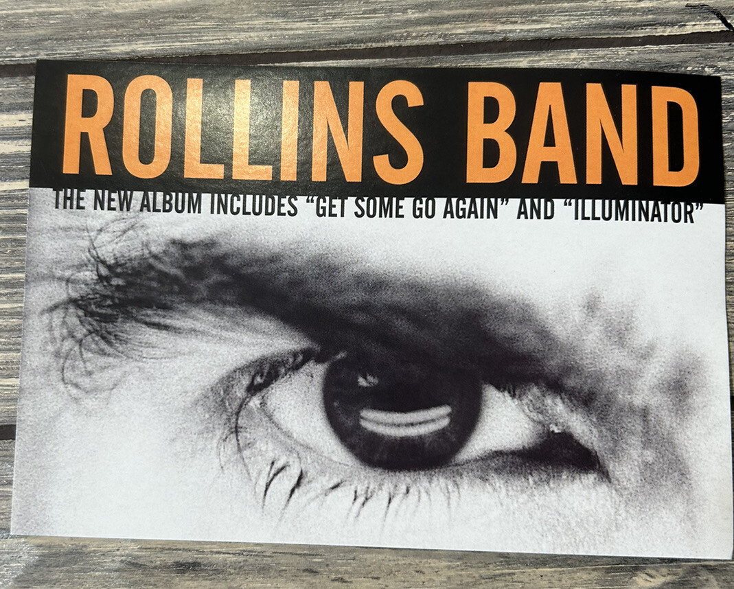 Vintage Rollins Band Post Card Promo Ad 4 1/8” x 6”
