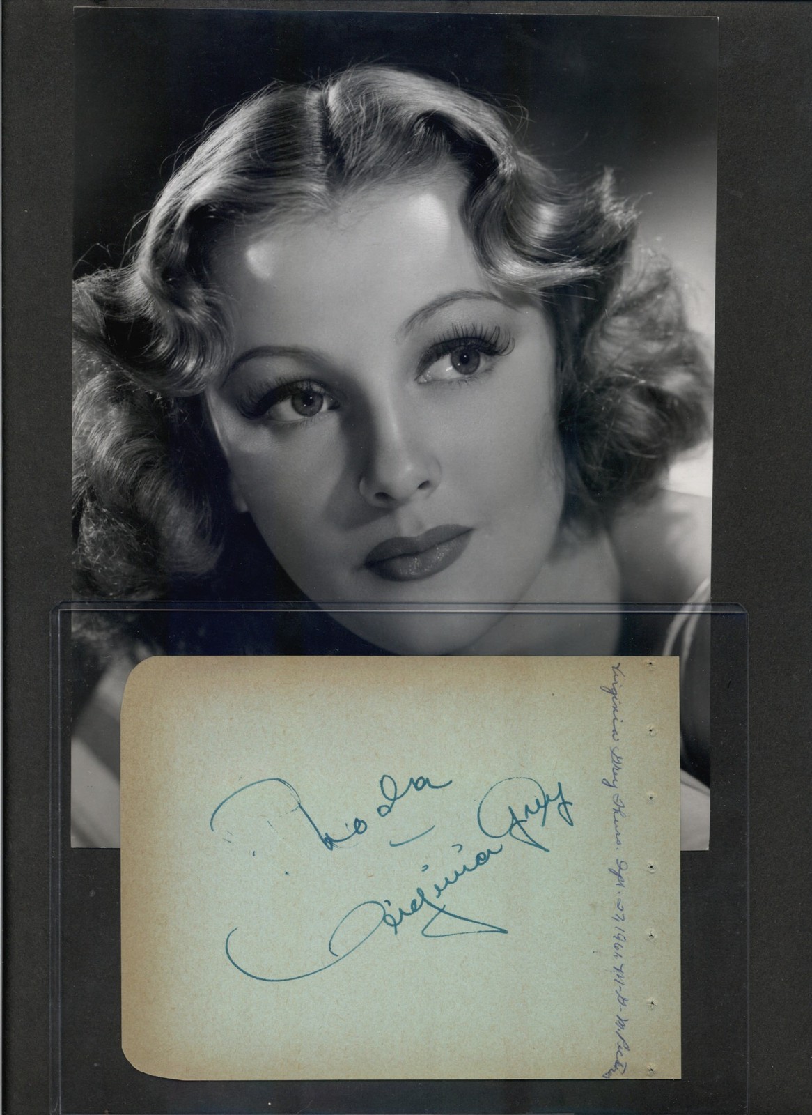 Virginia Grey – Dual Signed Autograph Book Page – Anthony George* – Dark Shadows