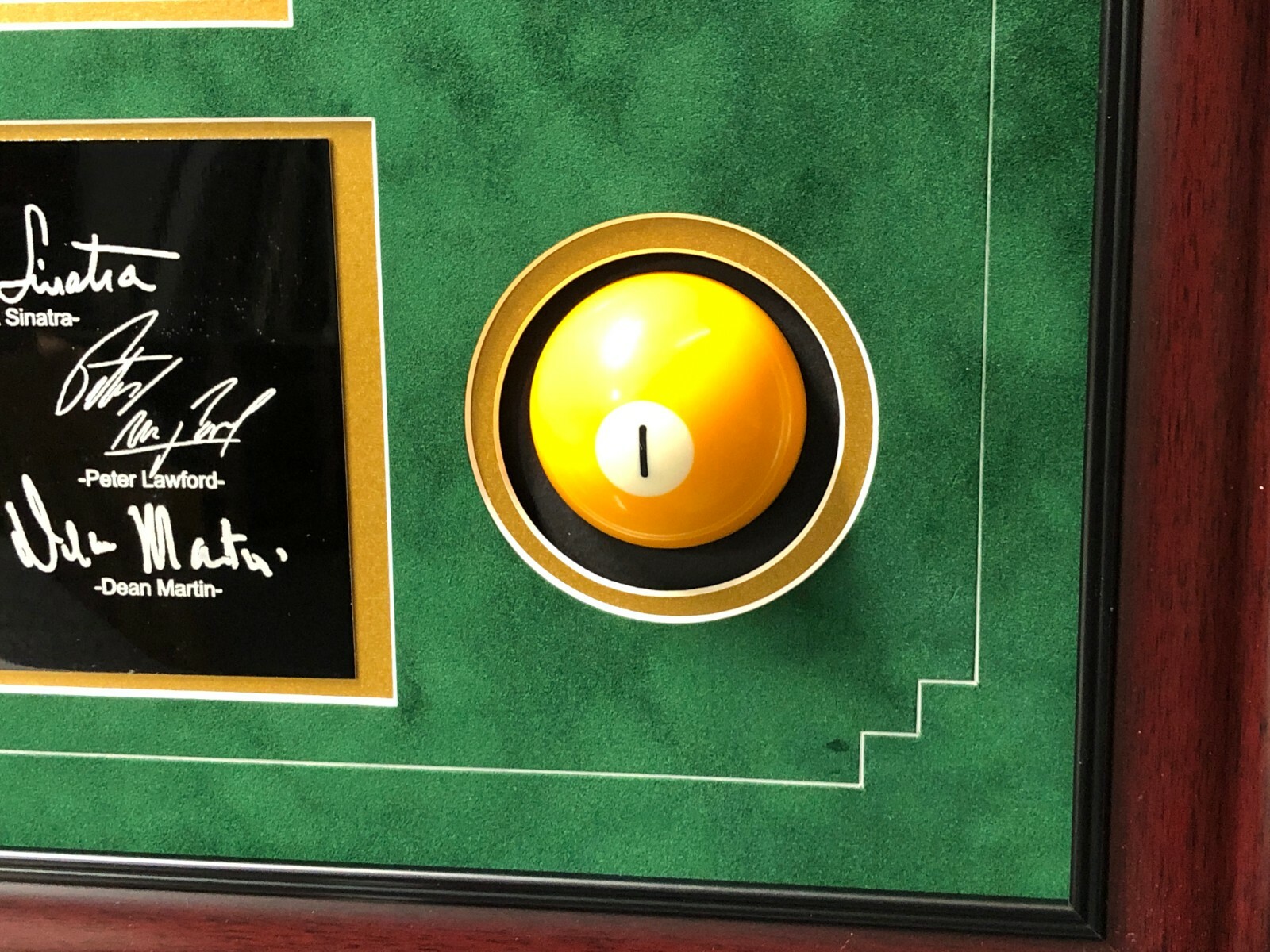 Rat Pack “Oceans 11” Billiards Pool Collage w/ Facs Autographs Signed Photo Room