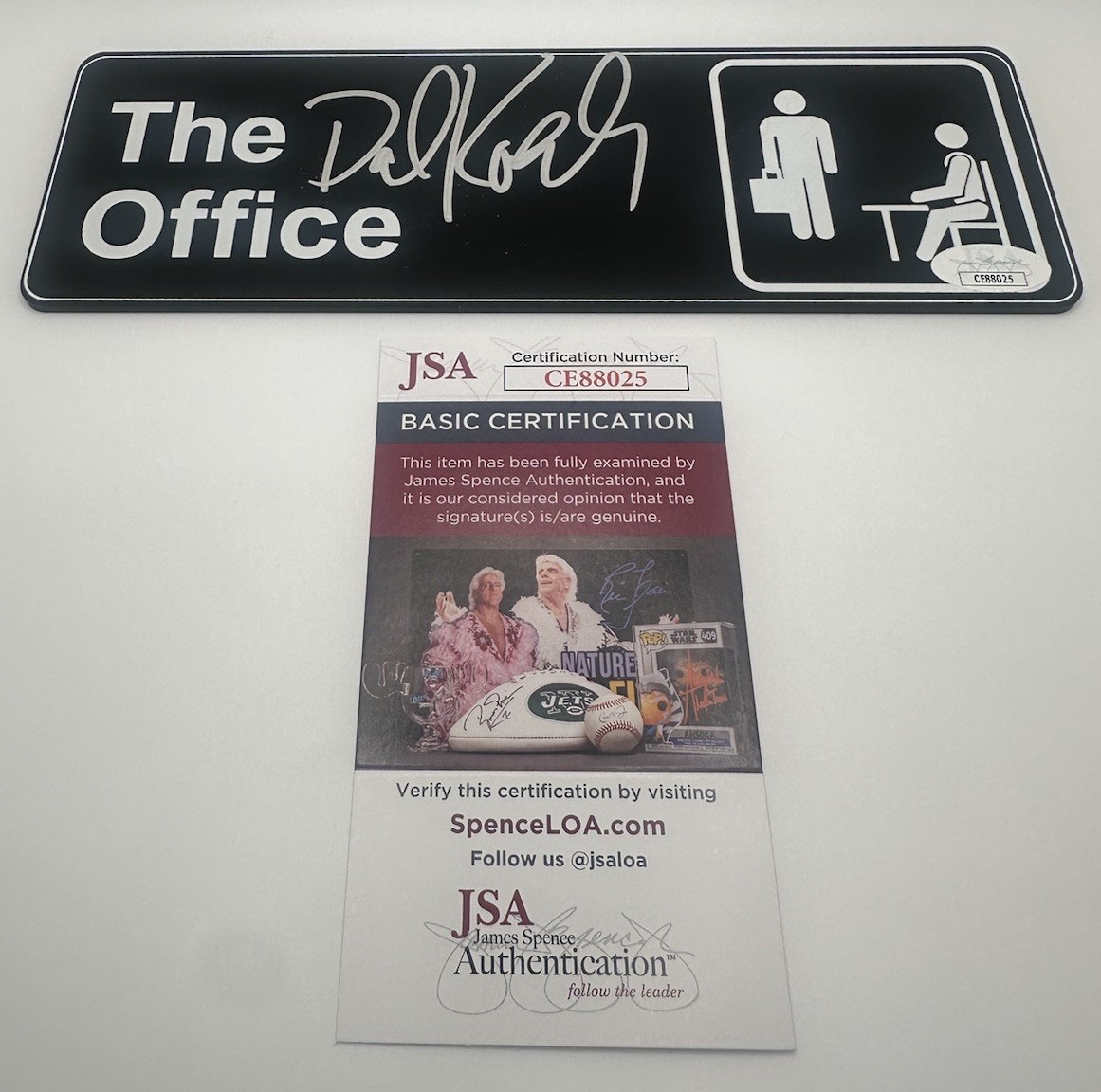 DAVID KOECHNER SIGNED THE OFFICE SIGN TODD PACKER JSA COA