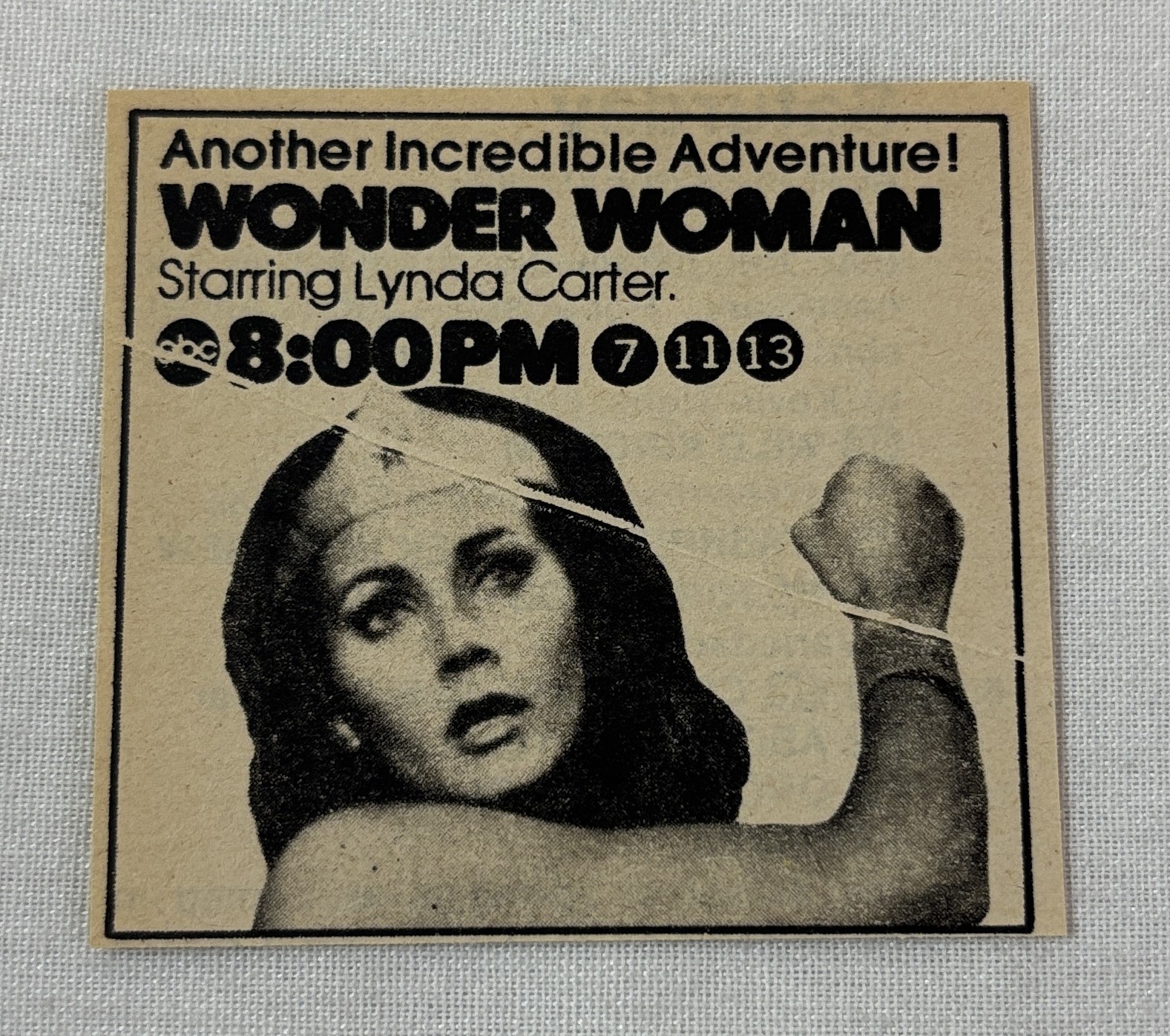 1977 small ABC tv ad ~ WONDER WOMAN another incredible adventure Lynda Carter