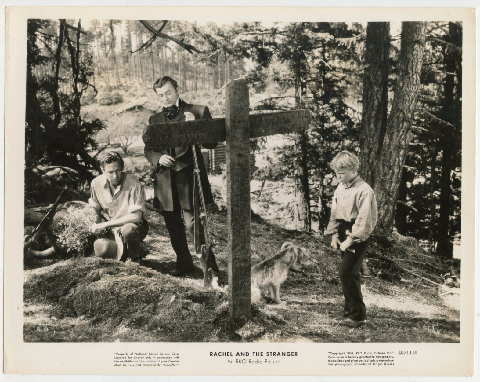 William Holden, Robert Mitchum, and Gary Gray in Rachel and the Stranger, F19773