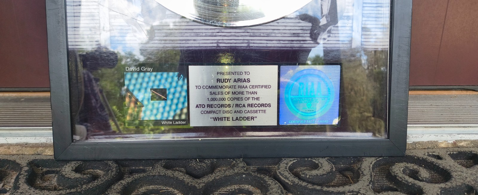 15..75″ X 22.5″ David Gray “White Ladder” RIAA Award Platinum Record AS IS Frame