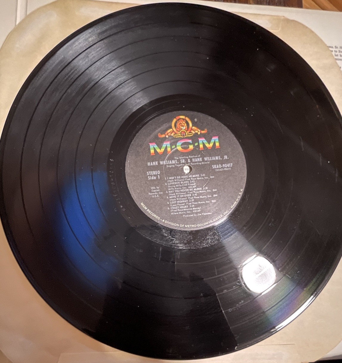 Hank Williams Sr & Jr Singing Together MGM SE4276 Vinyl LP Near Mint