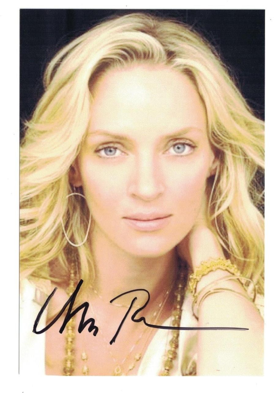 Uma Thurman Signed Autographed 4×6 Photo Actress Model Sexy D