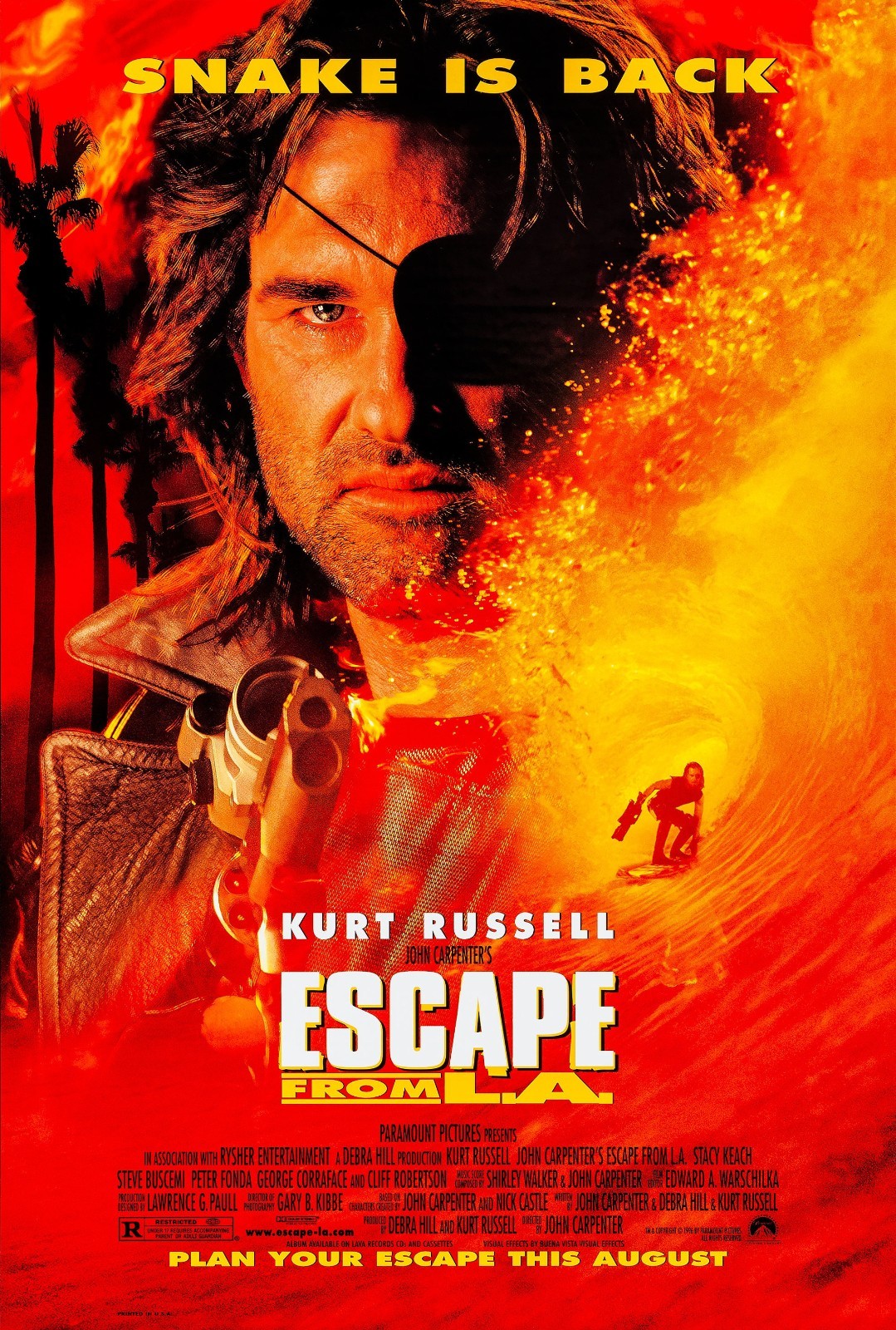 1996 Escape From LA Movie Poster 11X17 Kurt Russell Stacy Keach Steve Buscemi 🍿
