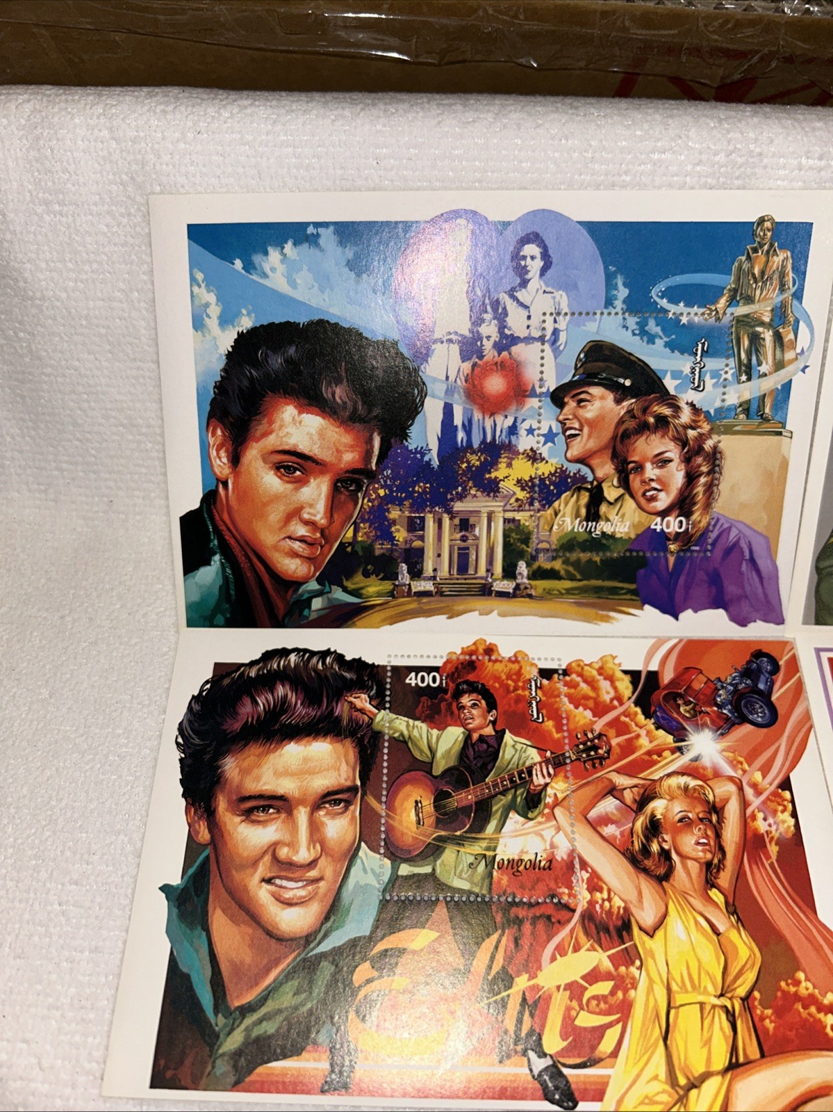 All 5 Pc Set Elvis Presley Limited Edition Postage Stamp Mongolia Army Family🎥