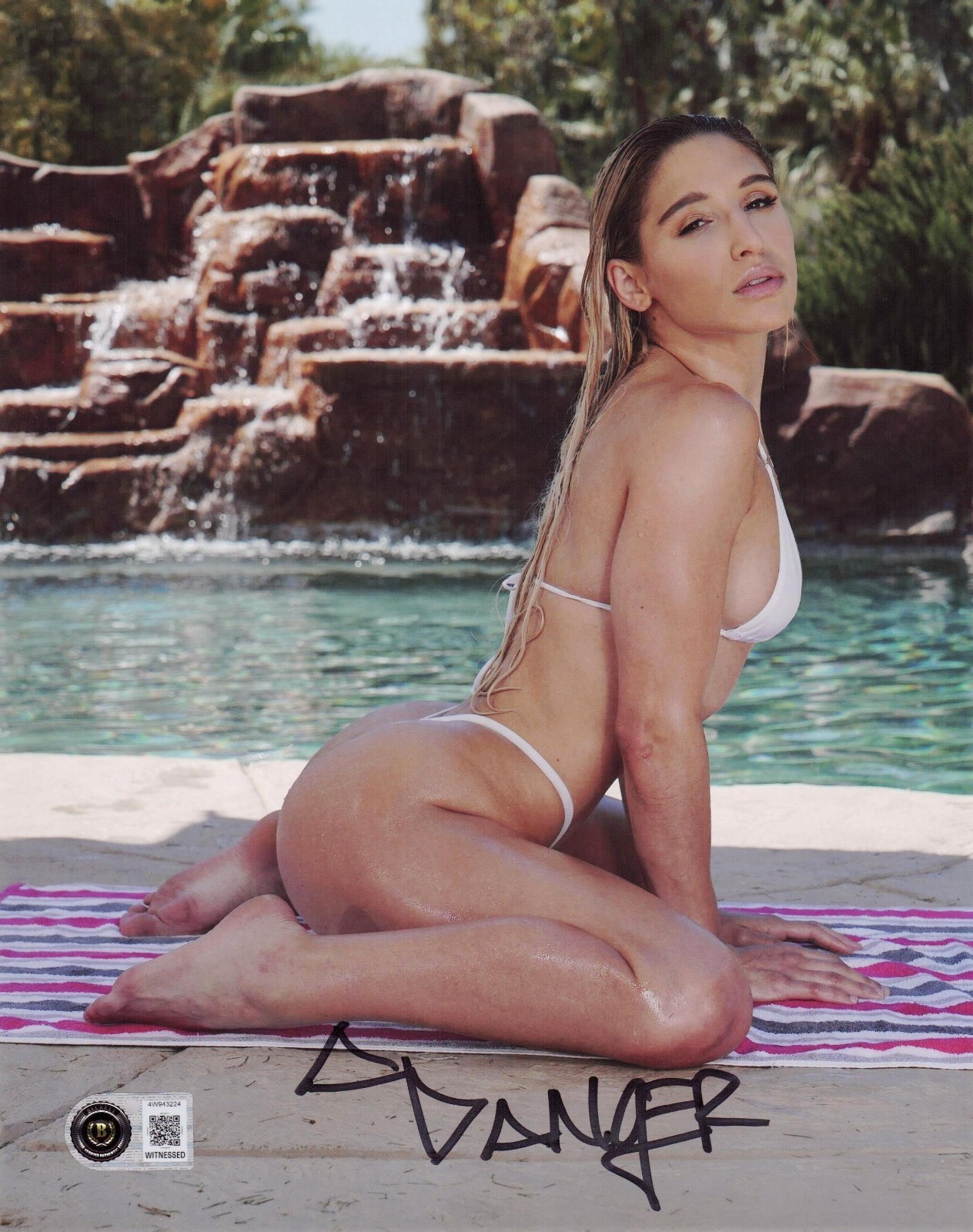 Abella Danger Signed 8×10 Photo Adult Star Authentic Autograph Beckett Witness
