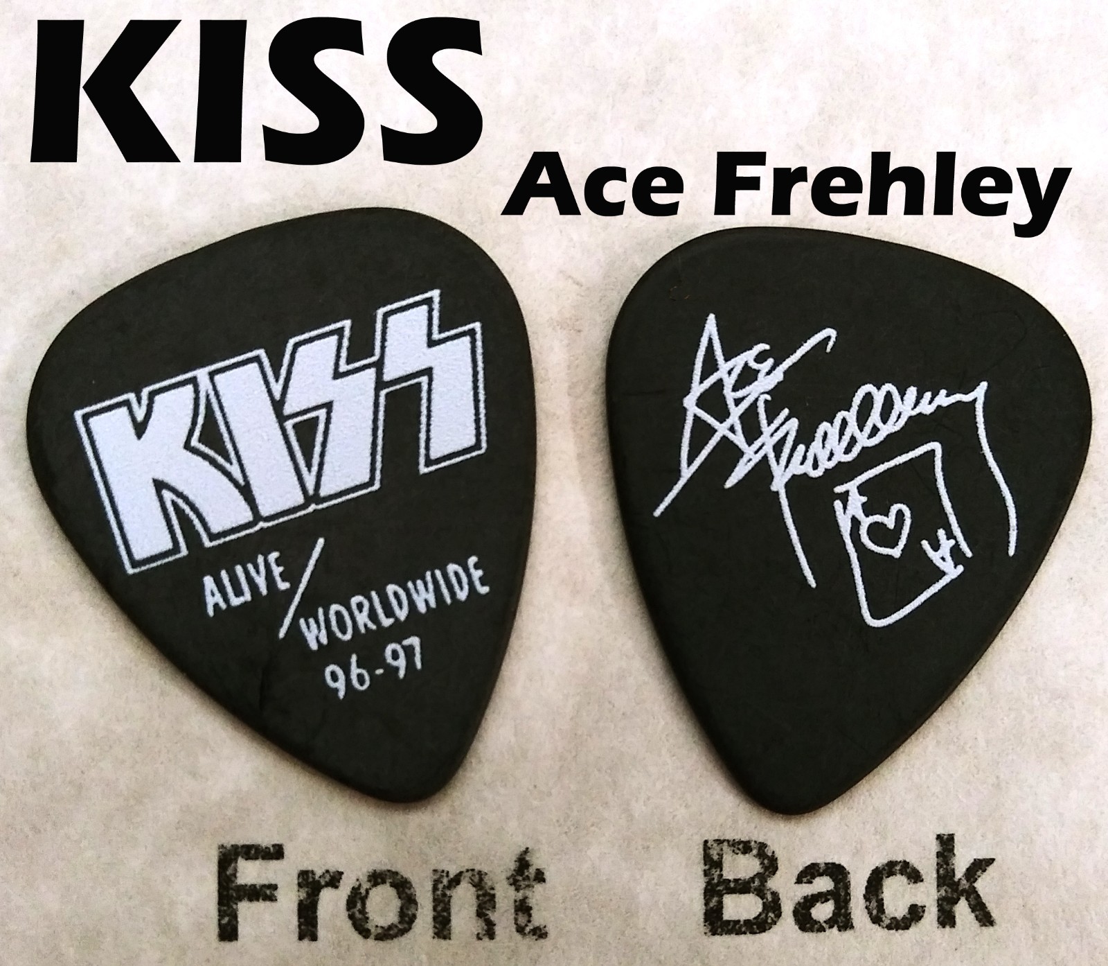 Ace Frehley KISS Alive 1996-97 concert Tour Guitar Pick Signature Pick