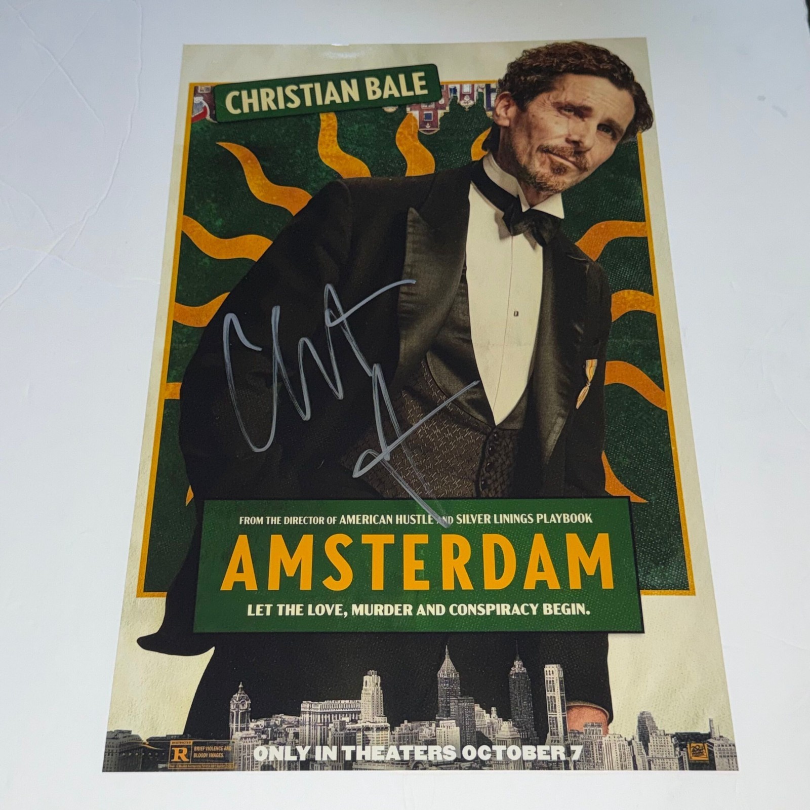 Christian Bale Autographed Batman Amsterdam Movie 11×17 Photo