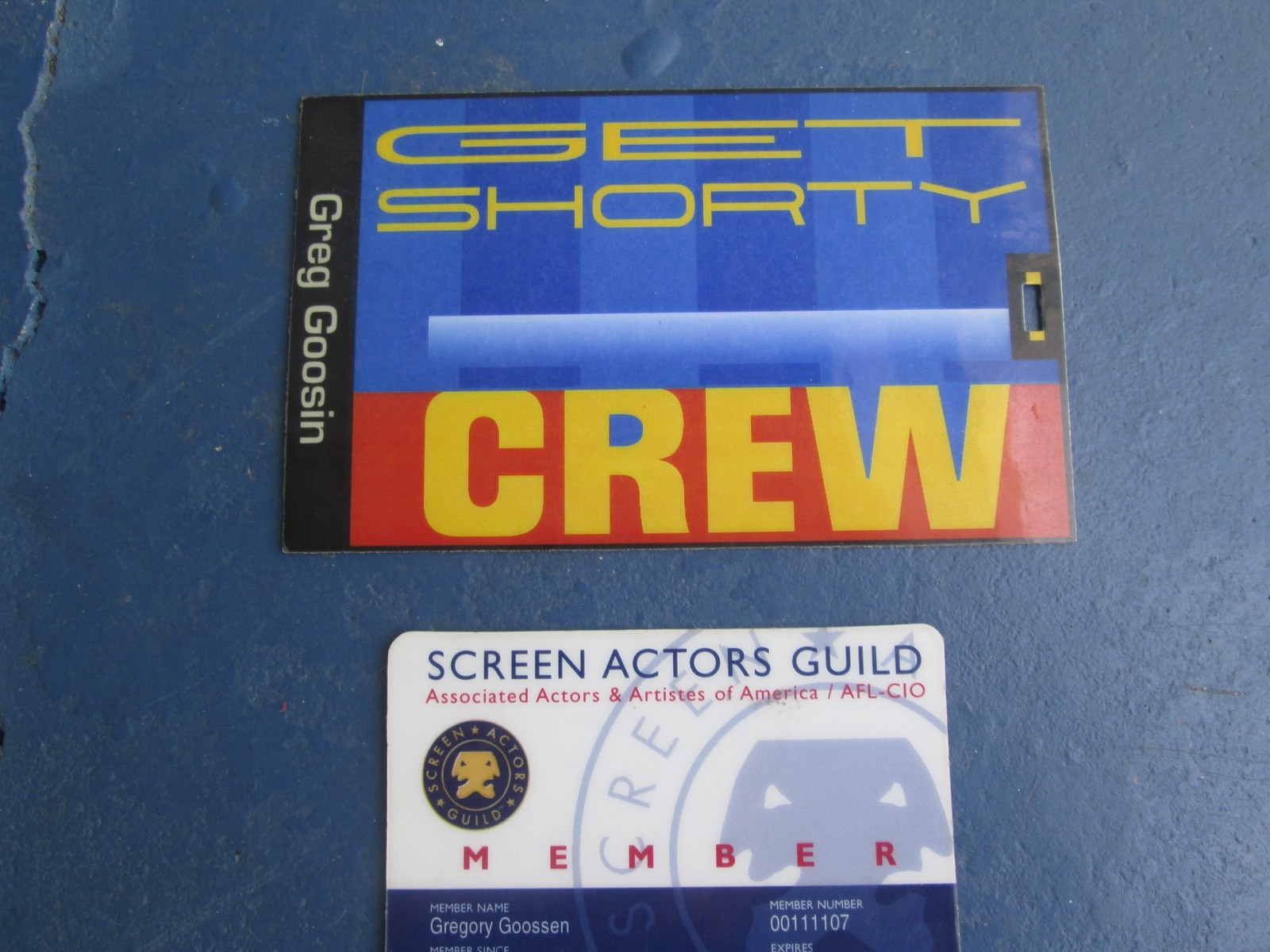 GET SHORTY Movie Set PASS Continuity Photos SAG Card GENE HACKMAN