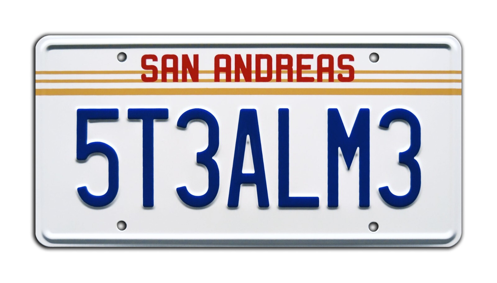 Grand Theft Auto San Andreas | STEAL ME | Metal Stamped Replica License Plate