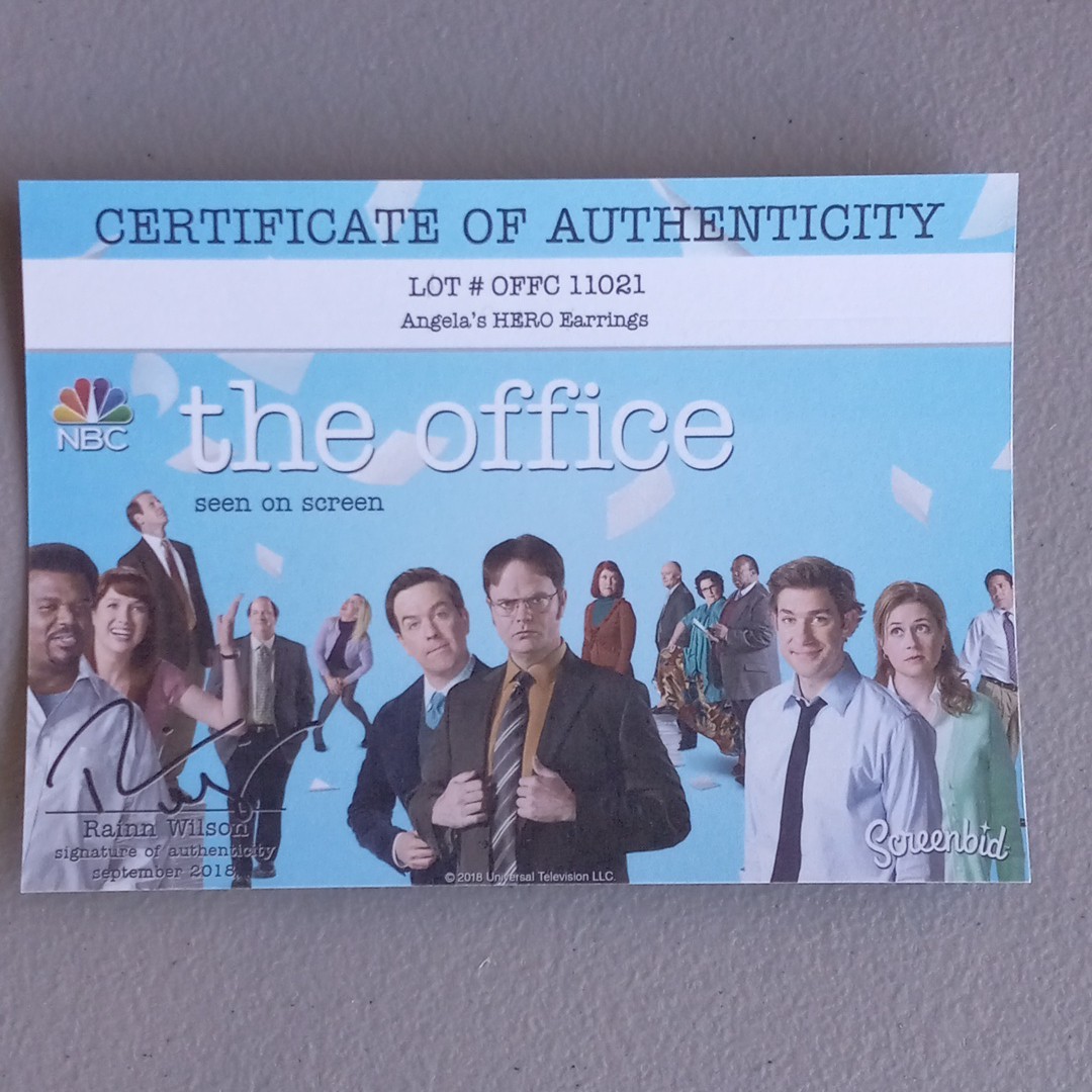 The Office TV Show Prop Production Used Angela Kinsey Angela Martin Earrings 02