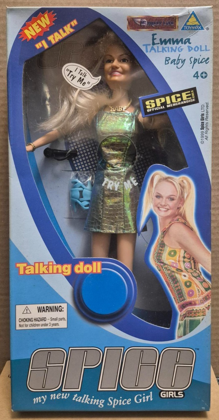 NWB Vintage 1996 Spice Girls Emma Talking Doll Baby Spice 62009 Virgin Records