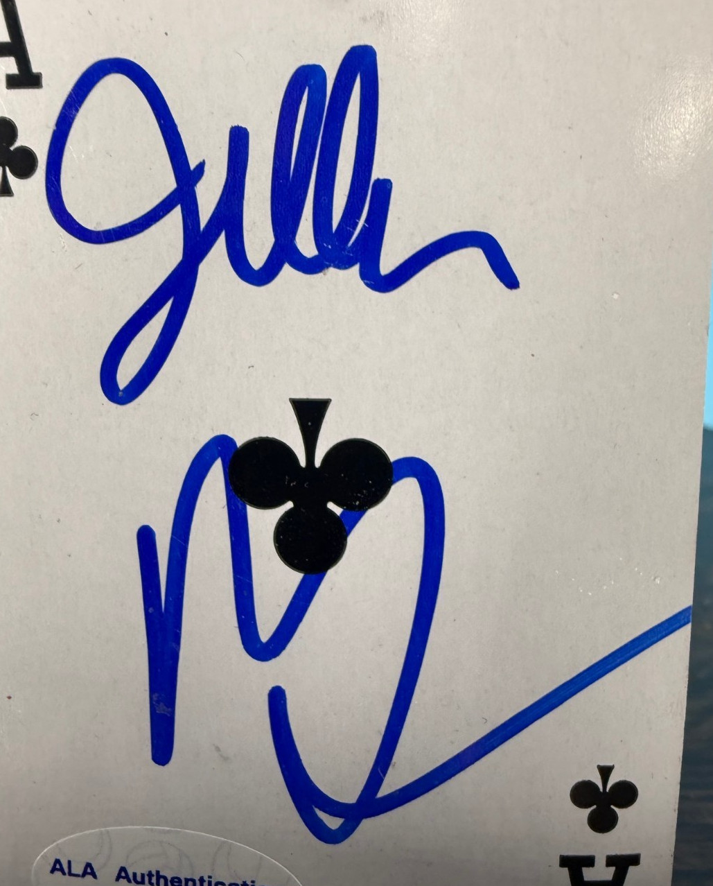 Penn & Teller Signed Playing Card 1 ALA Authenticated Excellent