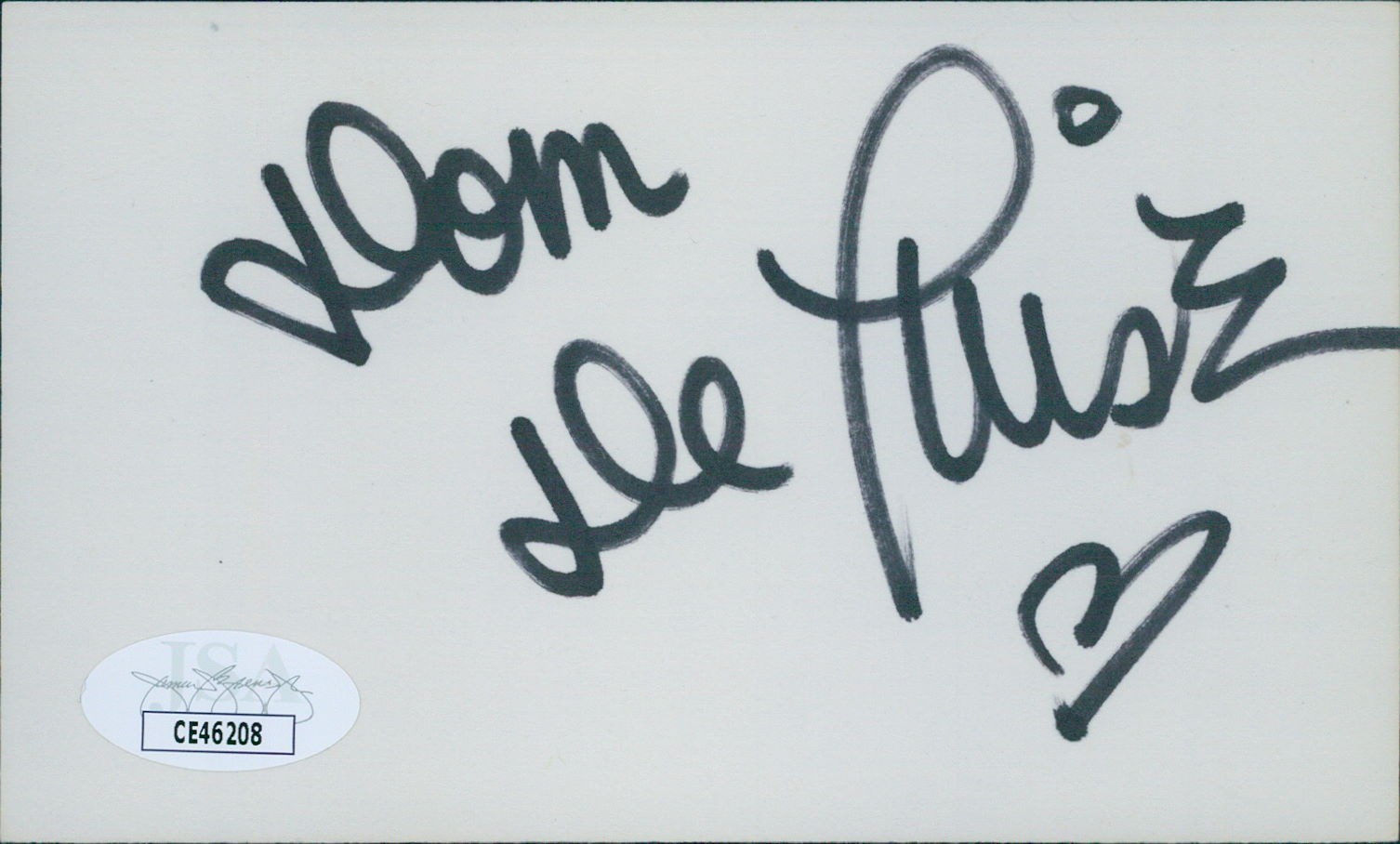 Dom DeLuise Actor Signed 3×5 Index Card JSA Authenticated