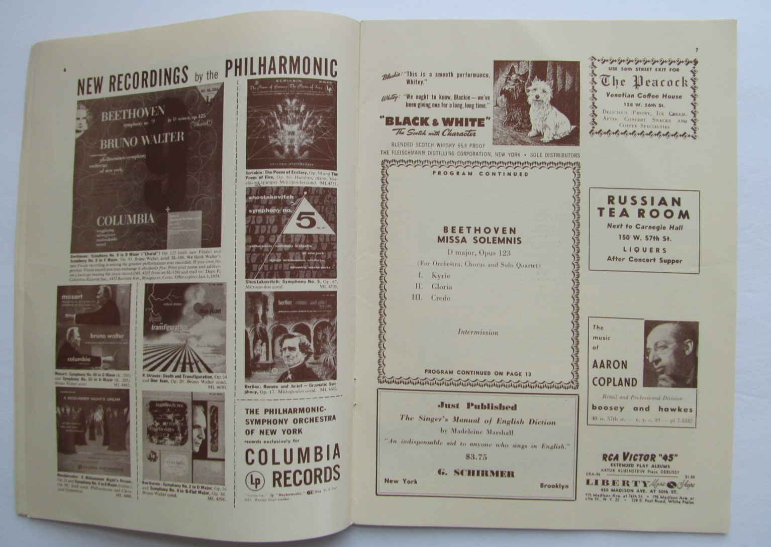 New York Philharmonic – 1953 Programs – Carnegie Hall-Steber, Hines, Mitropoulos