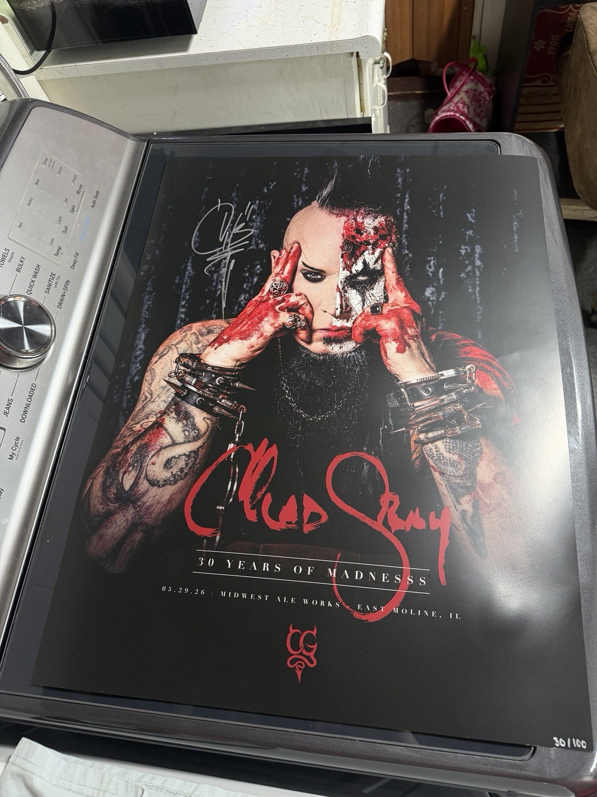 Chad Gray of Mudvayne / Hellyeah 30 Years Of Madness Signed Poster