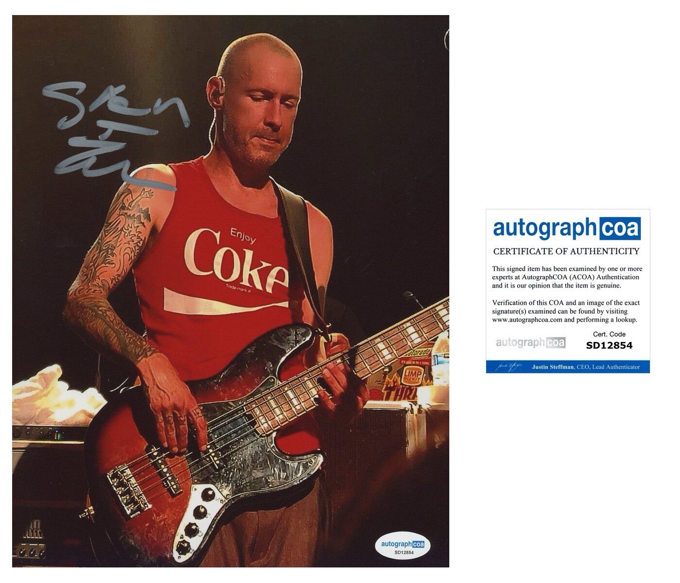 ‘Sam Rivers’ Limp Bizkit Band Guitarist Signed 8×10 Photo ACOA PROOF
