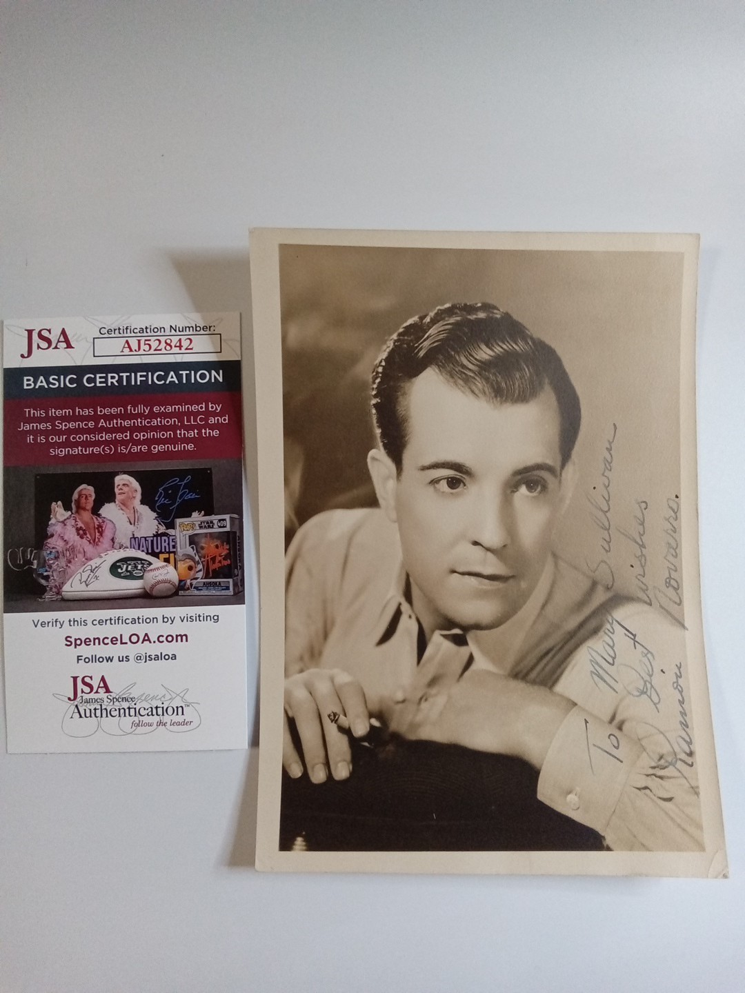 Ramon Novarro Signed 5×7 Sepia Photo JSA COA Autograph Classic Hollywood -#