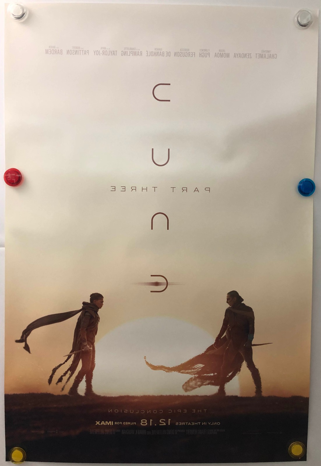 DUNE PART THREE Original DS Double Sided 27×40 Movie Poster Timothee Chalamet