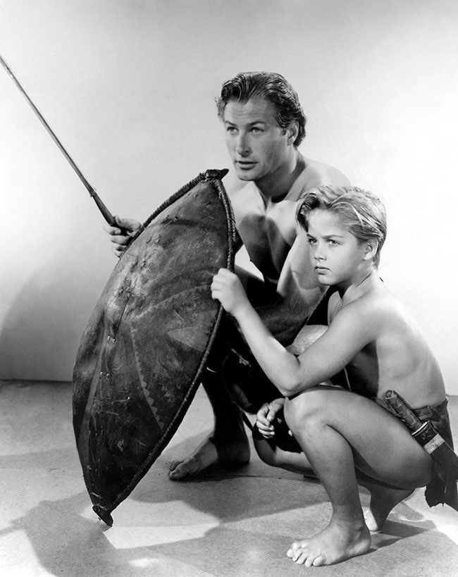 Scene Tarzan’s Savage Fury 1952 Lex Barker And Tommy Carlton. Photo8.5×11