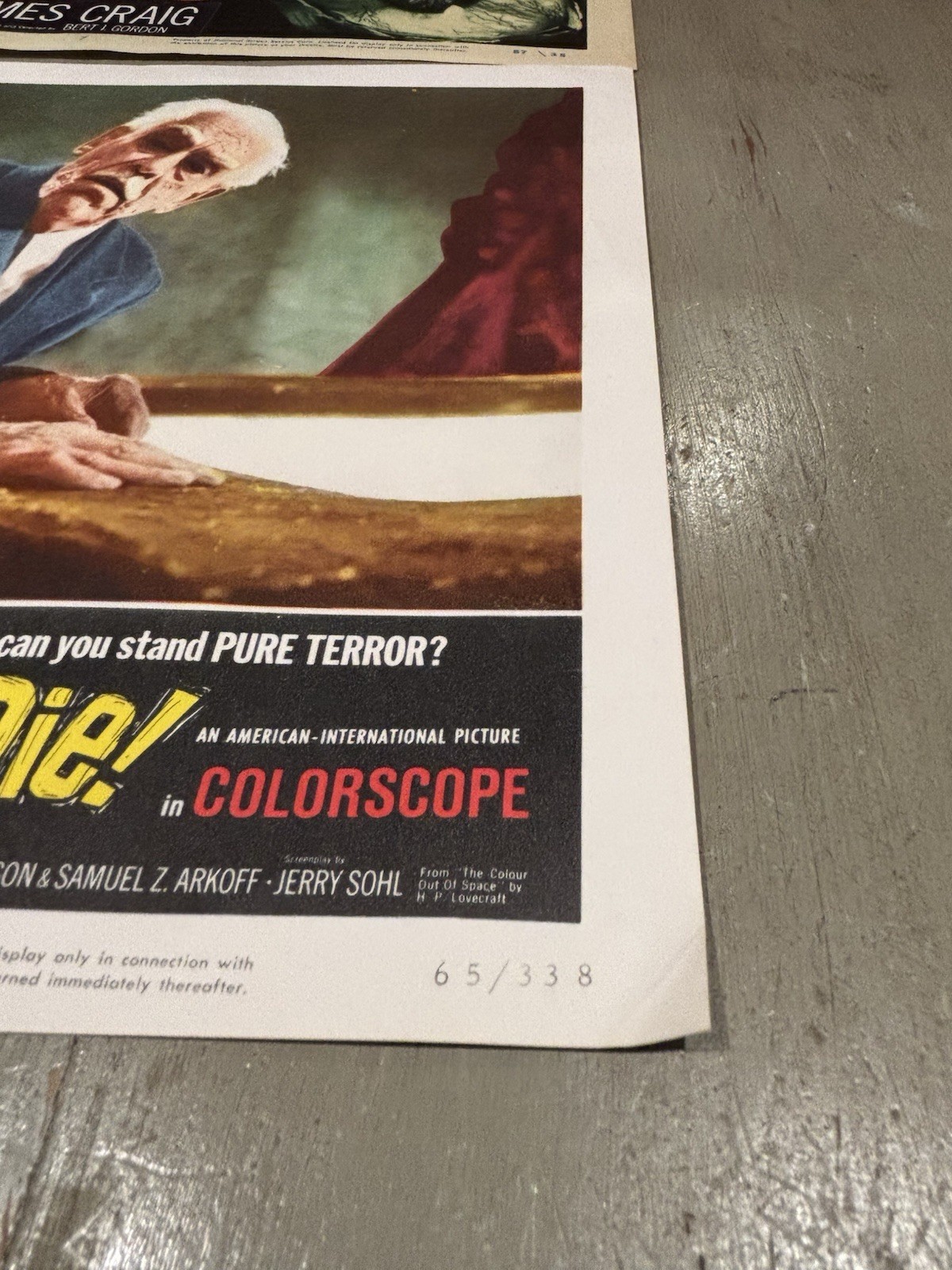 Original Lobby card lot of 3 Cult. Die Monster Die, X The Man with…,The Cyclops