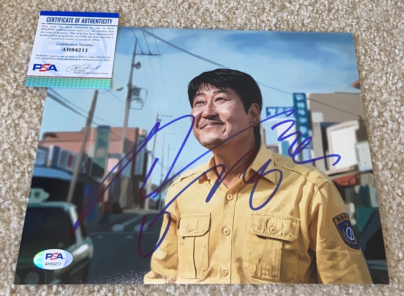 SONG KANG HO SIGNED 8X10 PHOTO PARASITE MOVIE 2019 SNOWPIERCER KOREAN CAST A PSA
