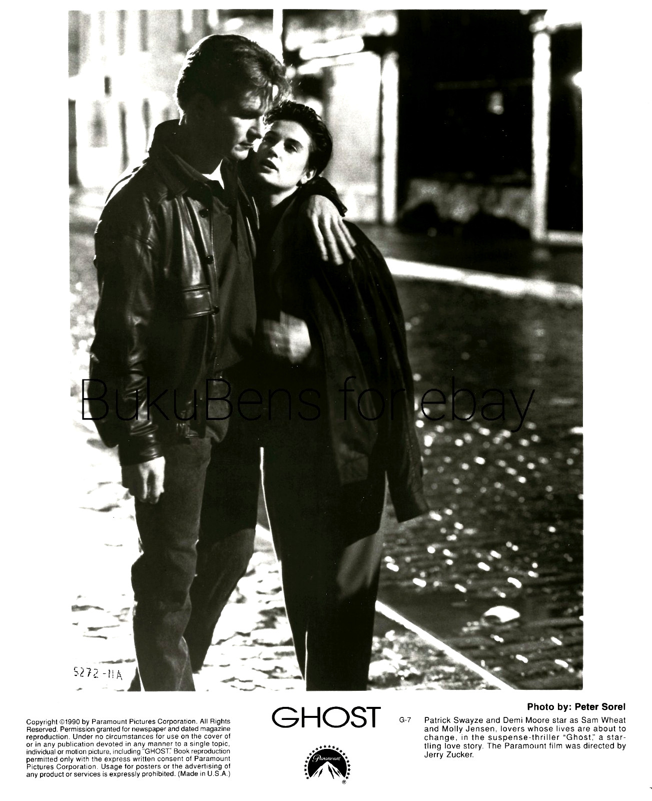 1990 Paramount Publicity Photo Patrick Swayze & Demi Moore Movie Scene Ghost
