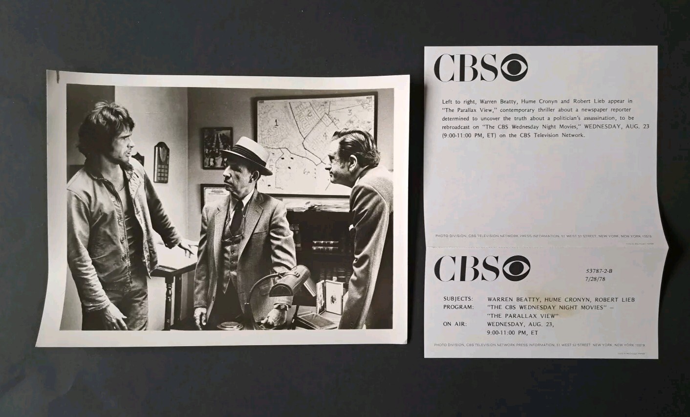 Original 1978 Warren Beatty CBS Press Photo With Paperwork