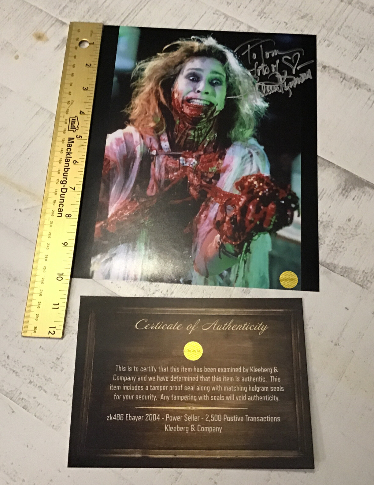 Autograph Re Animators 2 Kathleen Kinmont 8×10 COA Horror Classic Zombie