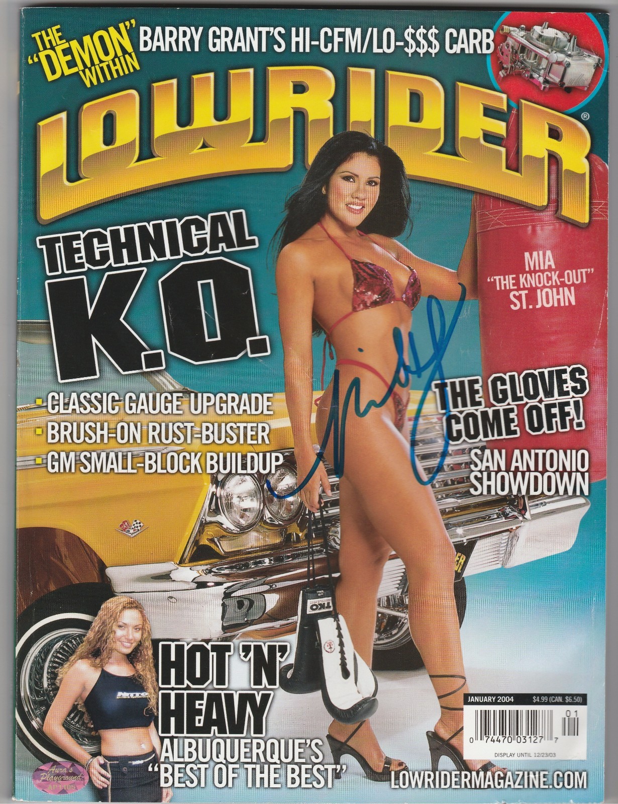 Autographed LOWRIDER MAGAZINE JANUARY 2004 Mia St.John w/ COA