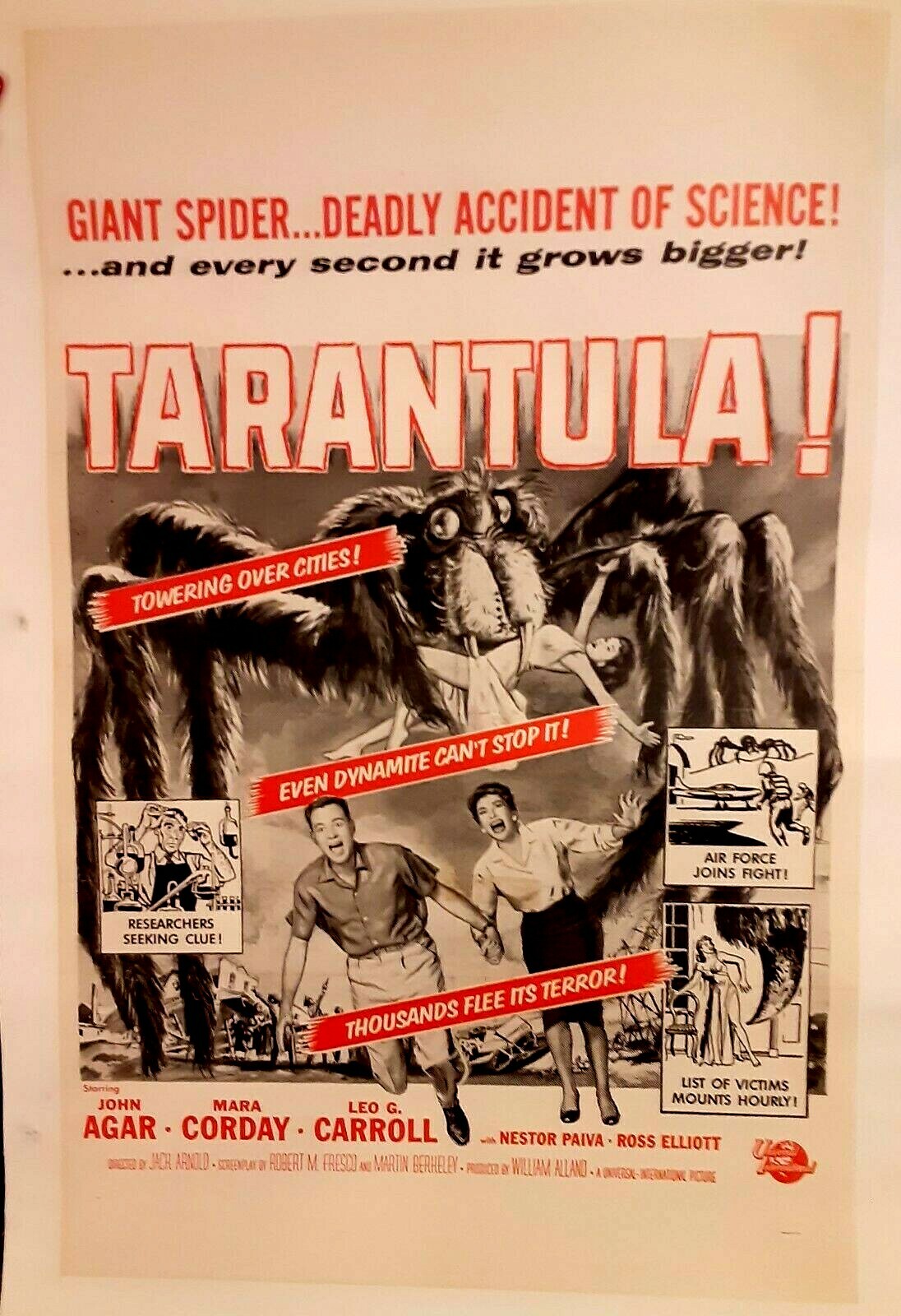 1955 Tarantula Original Movie Poster Linen 27×41 Military Horror Cult R1960s
