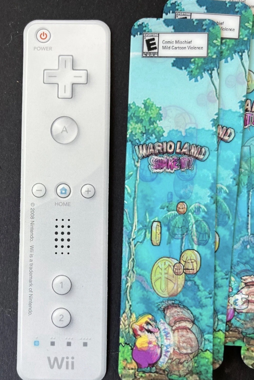 Nintendo Wii Promo Bookmark Wario Shake It Lenticular Remote 2008 Vintage Mario