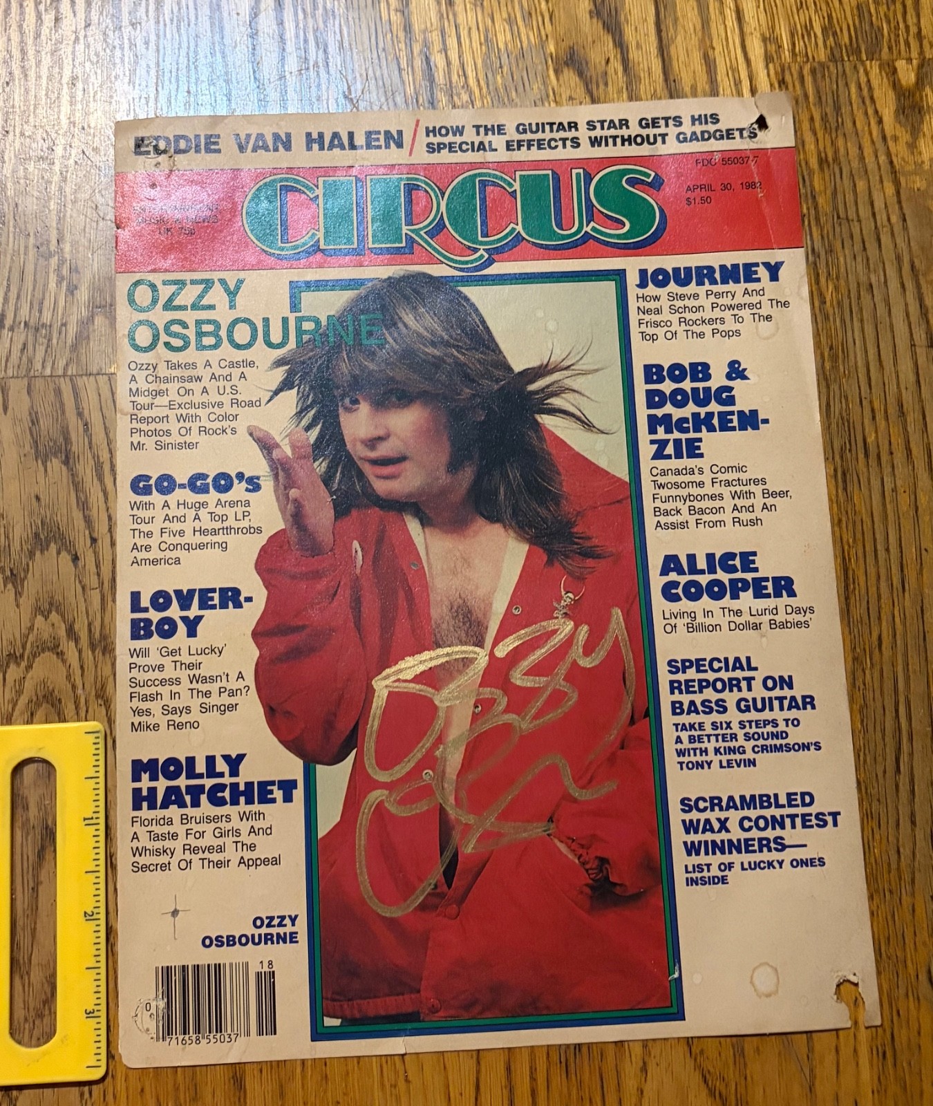 Ozzy Osbourne/ Autograph/ Circus Magazine Cover/ 1982/ Signed/ Black Sabbath