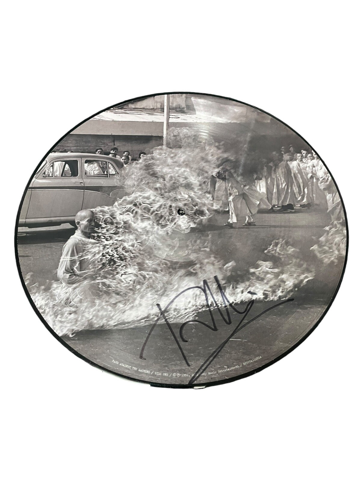 TOM MORELLO RAGE AGAINST MACHINE SIGNED AUTOGRAPH ST VINYL PICTURE DISC w/ PROOF