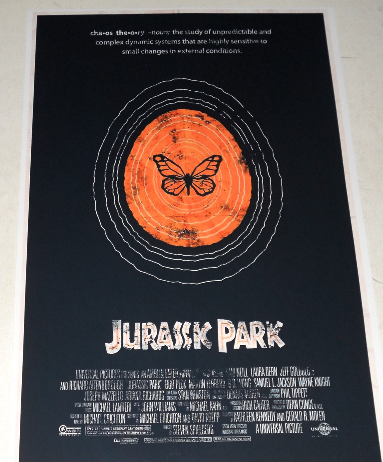 Jurassic Park Steven Spielberg USA 1993 Alternate Poster “Chaos Theory” 19″x13″
