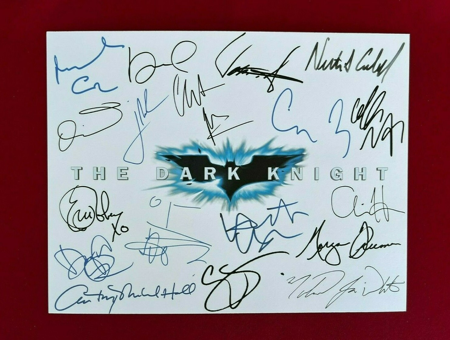 The Dark Knight Title Card Cast-Signed- 8.5×11- Autograph Reprints