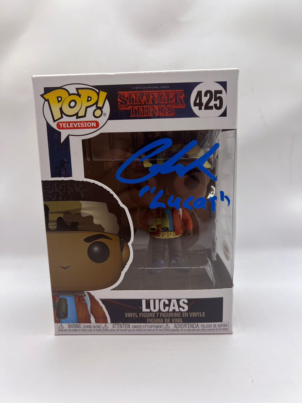 CALEB MCLAUGHLIN “Lucas” SIGNED Funko Pop Figure 425 Box PSA COA Stranger Things