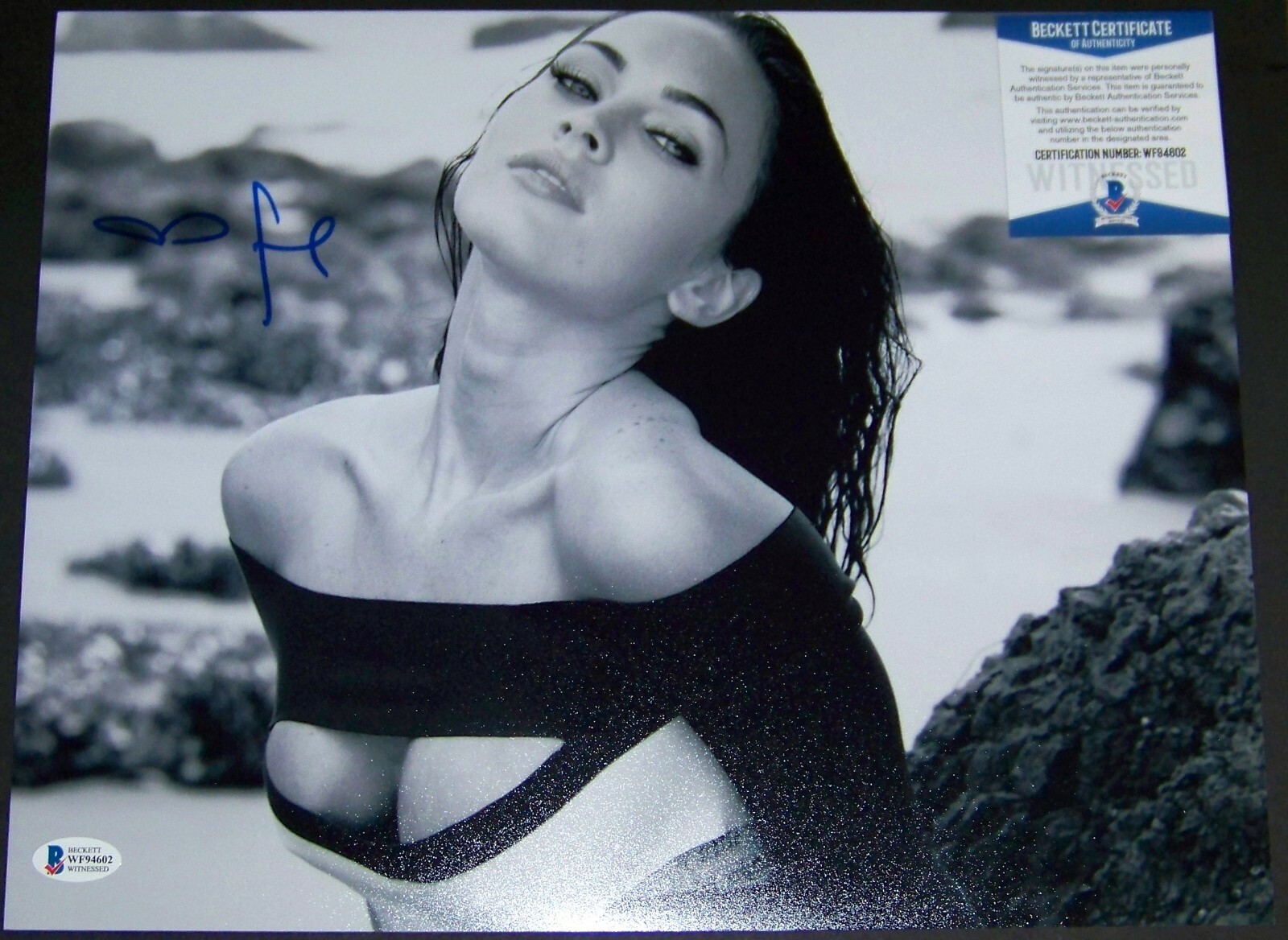 BREATHTAKING! Megan Fox Signed Autographed 11×14 Photo Beckett BAS WITNESSED COA