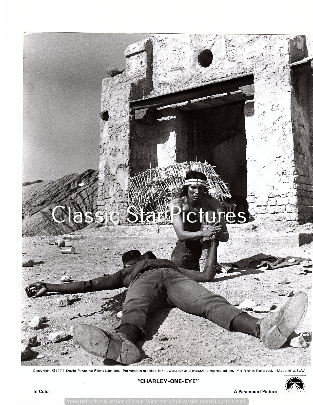 L273 Roy Thinnes RIchard Roundtree Charley-One-Eye (1973) 8 x 10 photo